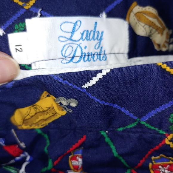 Lady Divots Vintage Novelty Golfing Print High Waist Wide Leg Shorts Size 12 - Picture 2 of 12